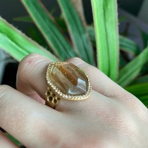Framed + Faceted Honeycomb Ring